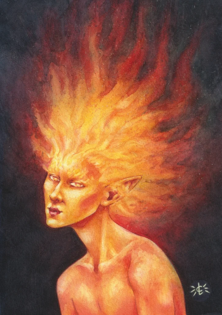 Beltaine - Aquarelle sur papier - 20 x 30 cm - Détail