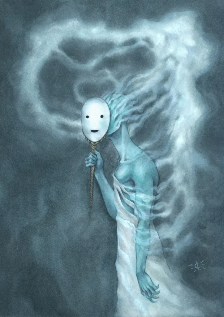 Masque - Aquarelle sur papier - 30 x 40 cm - Détail