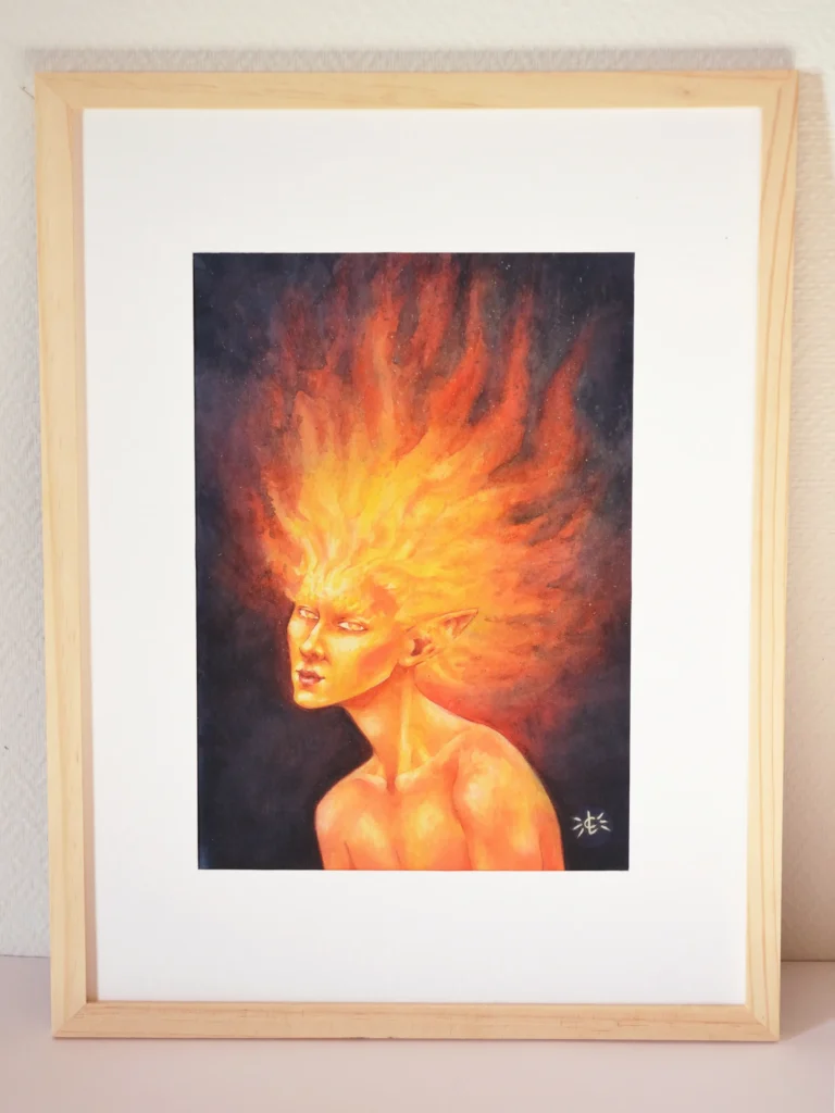 Beltaine - Aquarelle sur papier - 20 x 30 cm - Encadré