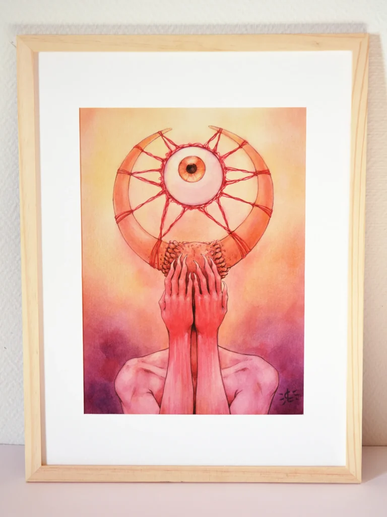 Occulta - Aquarelle sur papier - 20 x 30 cm - Encadré